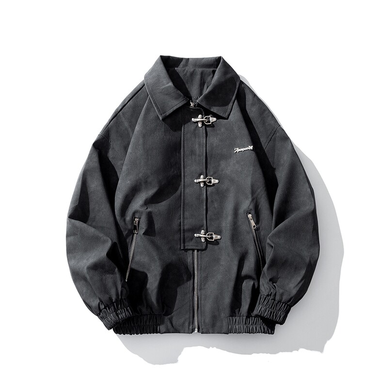 平铺白底夹克男大码M-5XL夹克男水洗雪花皮衣男JK8741P130控168，男装皮衣，星座227-7