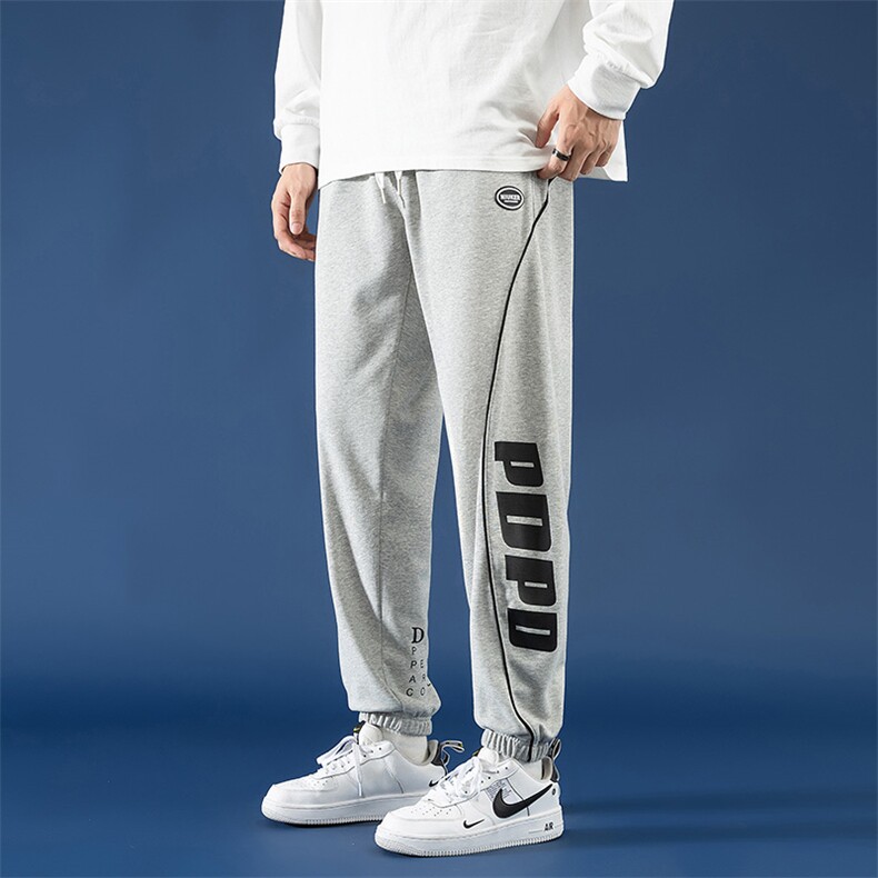 春季港风新款韩版条纹休闲个性字母宽松束脚休闲裤SK2111-P55,男装休闲裤,电商A128
