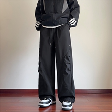 抖音品质秋季新款机能防水褶皱宽松冲锋裤B315-K24314-特p35控68，男装休闲裤，电商B315
