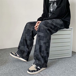 牛仔裤男夏季直筒宽松休闲长裤春夏阔腿裤子  K411图片