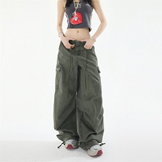 美式hiphop工装裤女2026春夏宽松阔腿拖地裤休闲裤新款YD9002-P75，男装牛仔裤，星座509