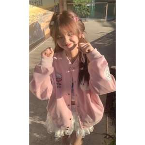 美式棒球服男女早秋印花美式情侣卫衣复古宽松上衣运动夹克外套女图片