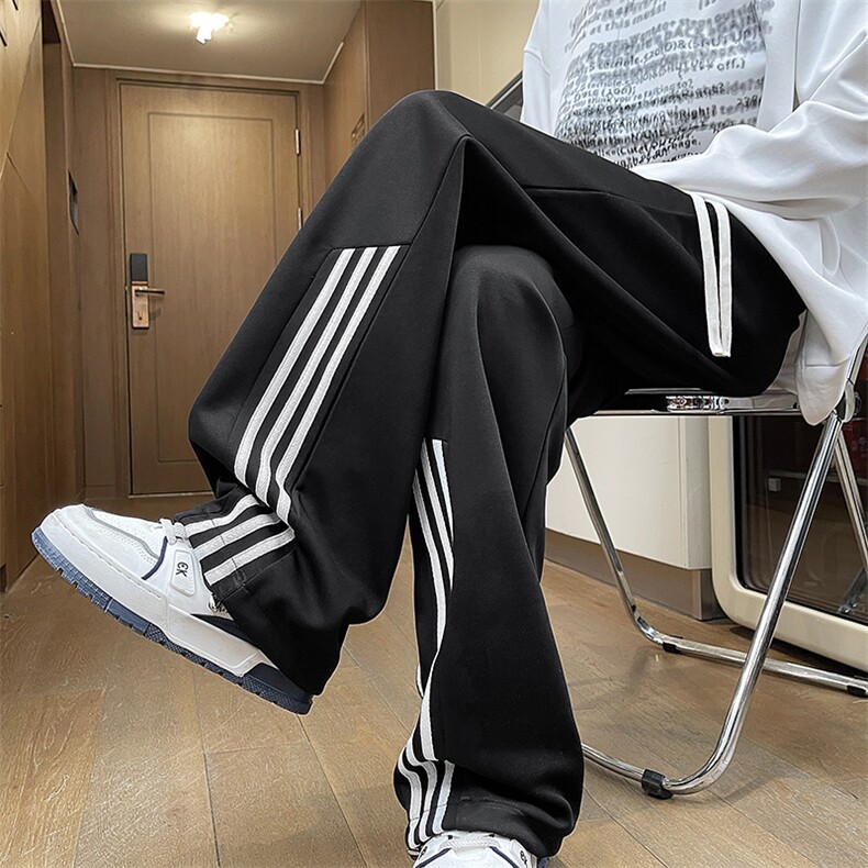 现货！秋冬男士高品质华棉宽松条纹运动裤休闲裤K82-p45-控78，女装休闲裤，星座617B