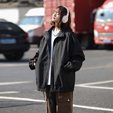 新款中性风户外夹克男立领纯色上衣冲锋衣外套DSA157B-JK7822-P60，男装夹克，电商A157B