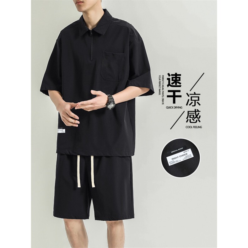 休闲运动套装夏季短袖短裤一套搭配夏天高端帅气TZ21-特批-70，男装休闲套装，星座718