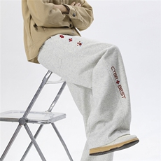 65棉高货退货率15%春季花纹刺绣弯卫裤男春常规P50加绒55控8898，男装休闲裤，电商D205