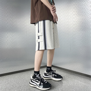 抖音品质夏季织带扣子休闲短裤五分裤313A-1-NK101-P45控58图片