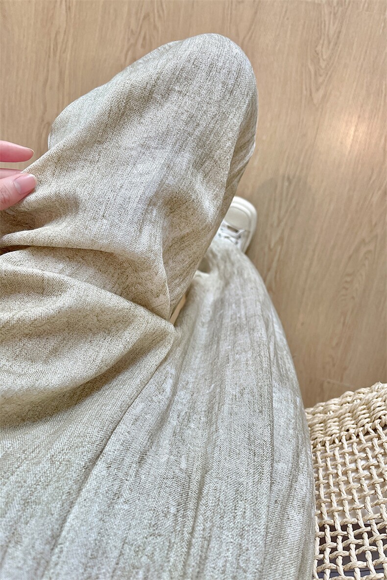 8XL-M冰丝棉麻阔腿裤男防晒凉凉裤垂感直筒休闲扎染山本裤K9138,男装休闲裤,电商D206-1