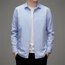 D2863男士2023年冬季长袖加羽绒衬衫商务休闲修身衬衣P132图片
