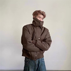 翻领毛领廓形宽松夹棉外套飞行员夹克棉服网网B131-P93，男装夹克，星座910-1