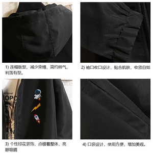JK65165-P45 连帽夹克男大码胖子棒球服上衣外套 砖墙挂拍图片