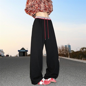 美式重磅腊肠狗卫裤男女2025春季新款设计感拼接休闲裤宽松阔腿裤图片