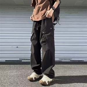 W352-P50 机能工装裤子夏季新款潮牌宽松阔腿休闲长裤美式伞兵裤图片