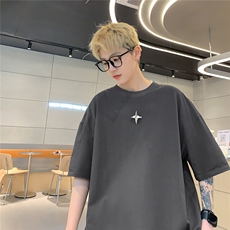 1港风可拆卸四芒星装饰多色大码M-5XL短袖T恤男DT77783P16块特价，男装T恤，星座226-2