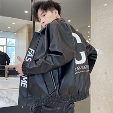 皮衣男潮机车服宽松秋季休闲皮夹克外套潮流帅气衣服秋冬V999-P85，男装皮衣，星座509