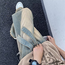 青春流行ins男直筒水洗牛仔裤P45，男装牛仔裤，星座1116-2