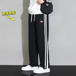 K7318P45裤子男春秋美式重磅直筒裤阔腿工装潮牌卫裤休闲有加绒图片