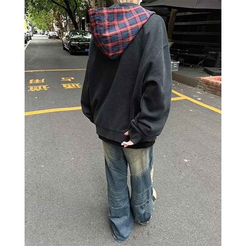 秋季潮牌纯色开衫连帽卫衣男外套韩版潮流百搭休闲港风拉链上衣服,女装短外套,星座506A