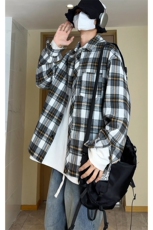 格子加绒加厚长袖外套宽松休闲衬衫男女C2193-特P30/CJ9737-特P40，男装衬衫，电商A007