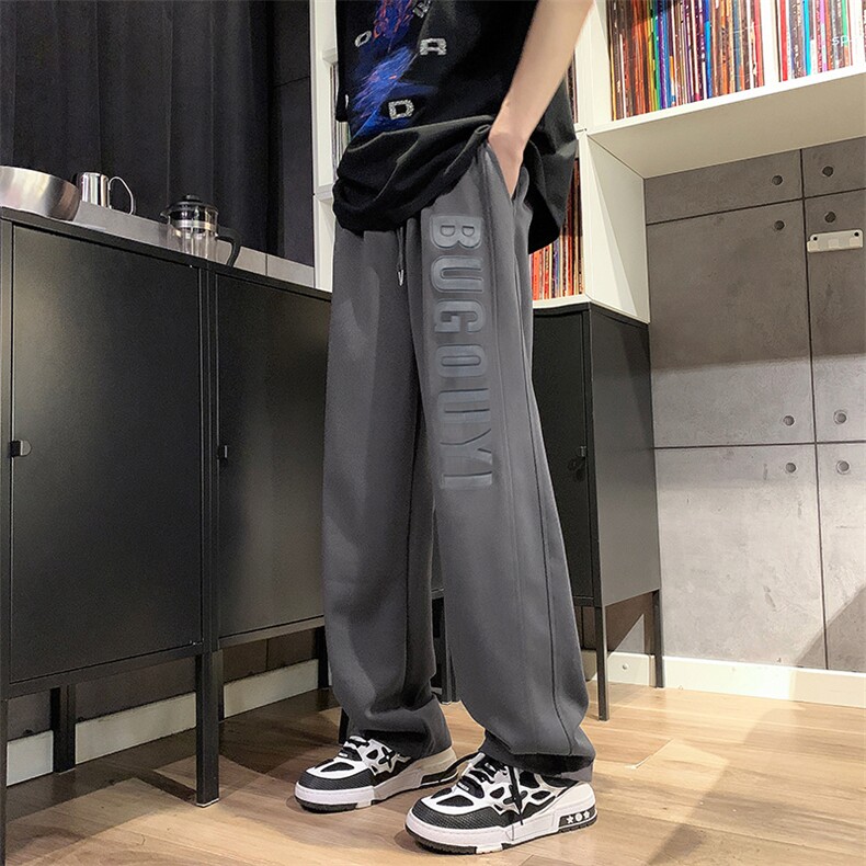 美式vibe渐变钢印休闲裤男款裤子直筒宽松阔腿长裤K03039-P38,男装休闲裤,星座308B-1