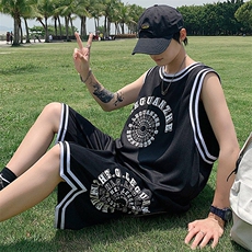 2023夏季新款港风外景大码休闲运动套装M-5XHQ21304-P50，男装休闲套装，电商A022