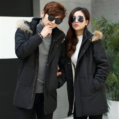 电商B247 2020冬季新款情侣装修身带毛领休闲羽绒服 MY828 P278,男装羽绒服,电商B247