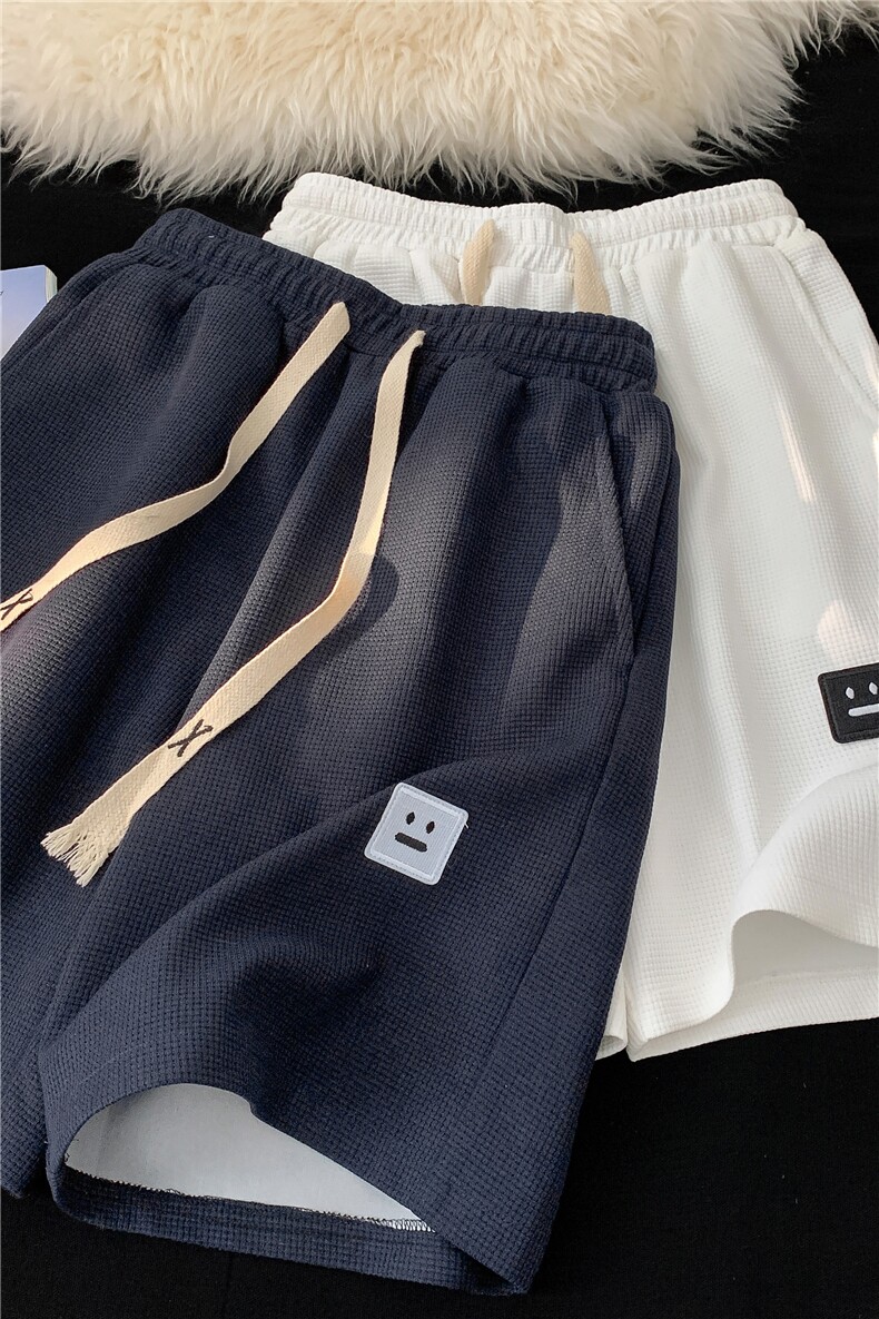 抖音品质ins潮流华夫格短裤宽松舒适五分裤B315-K23305-p25控38,男装休闲裤,电商B315