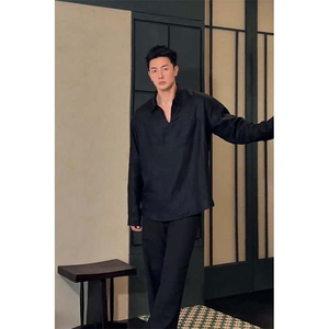 订单已下~夏季轻薄透气亚麻松弛感海鸥领套头衬衫C029-P50图片