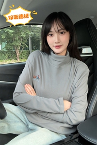 双面德绒痞帅腊肠狗刺绣打底衫男大码长袖T恤T24501-特P21控39图片