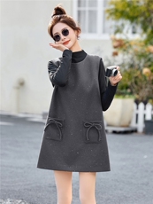 优雅连衣裙套装女2026春新款气质高级感打底亮片背心裙两件套，女装套装/套裙，冬木谷雨