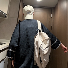 2025新款美式潮牌潮流半袖夏季大码宽松五分袖T恤T239P36，男装T恤，星座1108