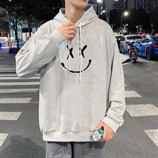 WY2190-P35加绒款-P40纯棉连帽卫衣男大码运动帽衫宽松薄外套男,男装卫衣,电商A040