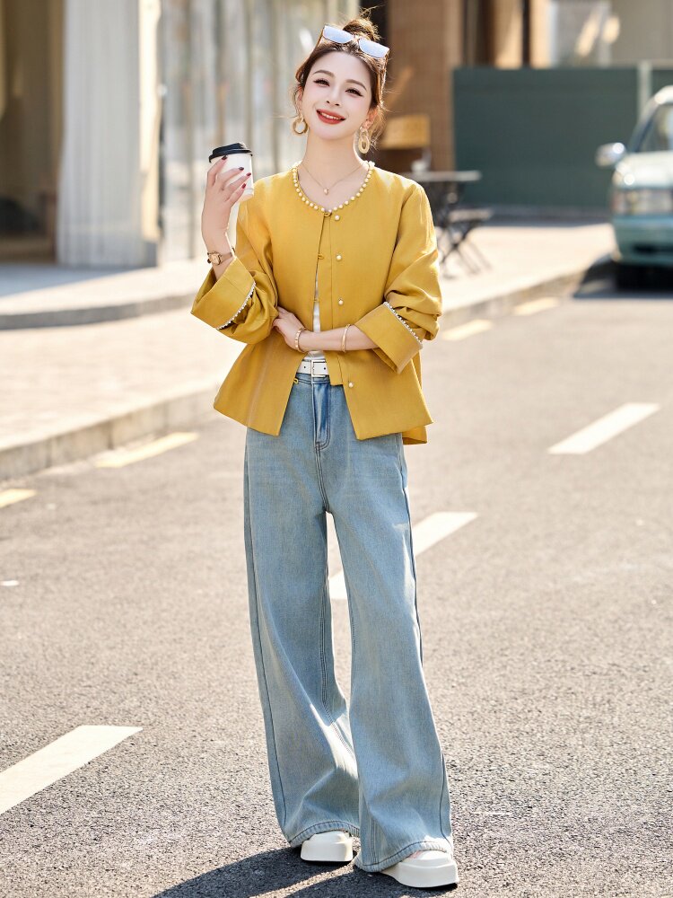 新中式国风外套女装2025新款春高级感复古钉珠轻奢名媛小香风上衣,女装短外套,依如秀(原杭风阁)