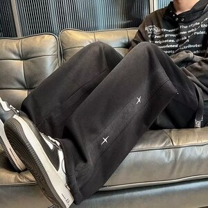 运动休闲长裤秋冬季新款加厚阔腿直筒男装XK318-P45图片
