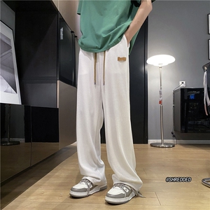 抖音品质男生夏季新款冰丝裤ins宽松休闲裤B315-K23388-特P30控58,韩国夏季男生潮流搭配图片图片
