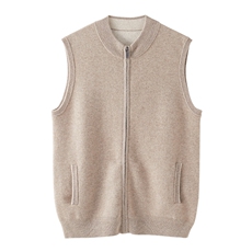 羊绒纯色圆领秋冬新款百搭时尚打底外穿马甲，男装背心/马甲，绒誉暖羊绒