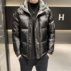 羽绒服男连帽休闲帅气上衣轻薄保暖印花外套男B317/6616/P185，男装羽绒服，电商B317