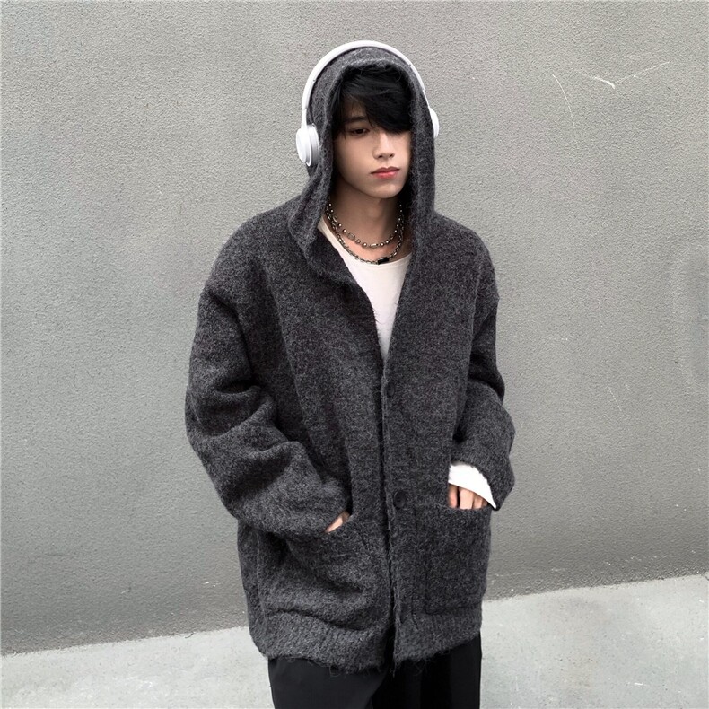 针织开衫毛衣男潮美式高级感慵懒风连帽上衣休闲外套MY98144-p68,男装针织衫/毛衣,星座1008