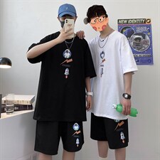 短袖t恤男2023新款潮牌夏季套装青少年衣服夏装A161-2-TZ03-P50，男装休闲套装，电商A161-2