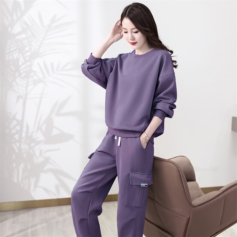 欧货2026春季新款工装时尚休闲上衣+运动长裤，女装运动套装，凯瑟曼