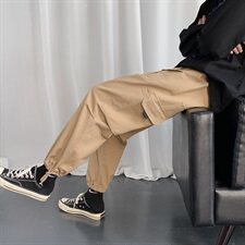 20秋季港风大码潮流宽松工装抽绳束脚裤运动休闲裤K2021-P50，男装休闲裤，电商A009A（原A058A）