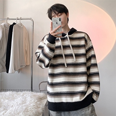 毛衣男秋冬新款港风宽松连帽针织毛衫MYA1-P65，男装针织衫/毛衣，星座214-3