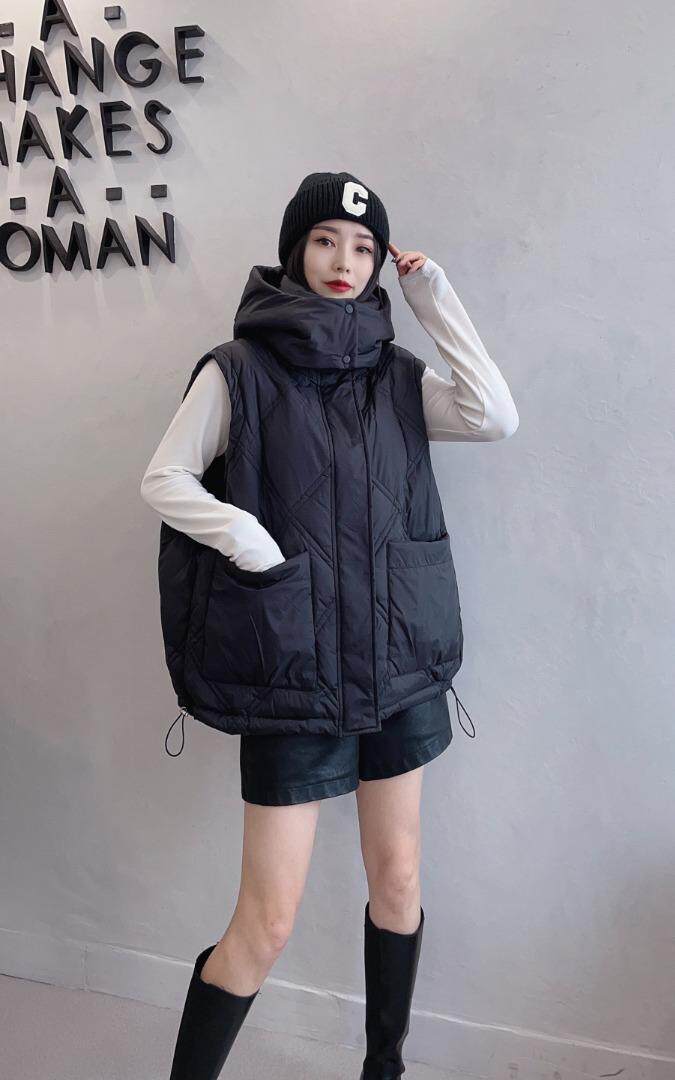 韩版宽松休闲羽绒马甲，女装马甲，那简