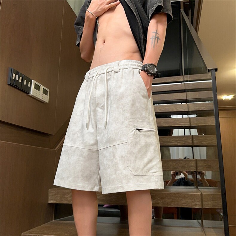 2025扎染美式复古工装短裤DK41M-5XLP35控58,男装牛仔裤,电商B325