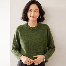 时尚女士花纱圆领羊绒衫35%羊绒秋冬保暖显瘦百搭款，女装羊绒衫，拓驰羊绒