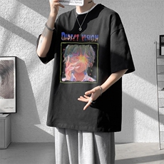 ！版权！2024夏季新款男士纯棉情侣印花短袖T恤T2476特P19，男装T恤，电商B220