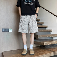 K5039/特P32夏季新款多口袋工装短裤男宽松直筒休闲五分裤沙滩裤，男装牛仔裤，电商A141