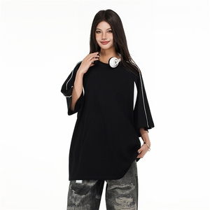 抖音得物高品质二开240克宽松纯棉美式潮牌高街中性风短袖T恤图片