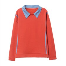 长期现货，拼接假两件卫衣女百搭新款女装韩版宽松长袖上衣女，女装卫衣/绒衫，涵誉