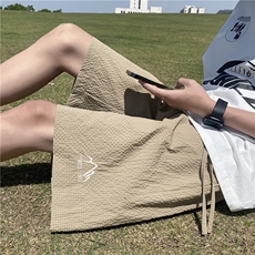 抖音品质夏季新款泡泡格潮流印花宽松短裤B315-K24142-p35控48，男装牛仔裤，电商B315